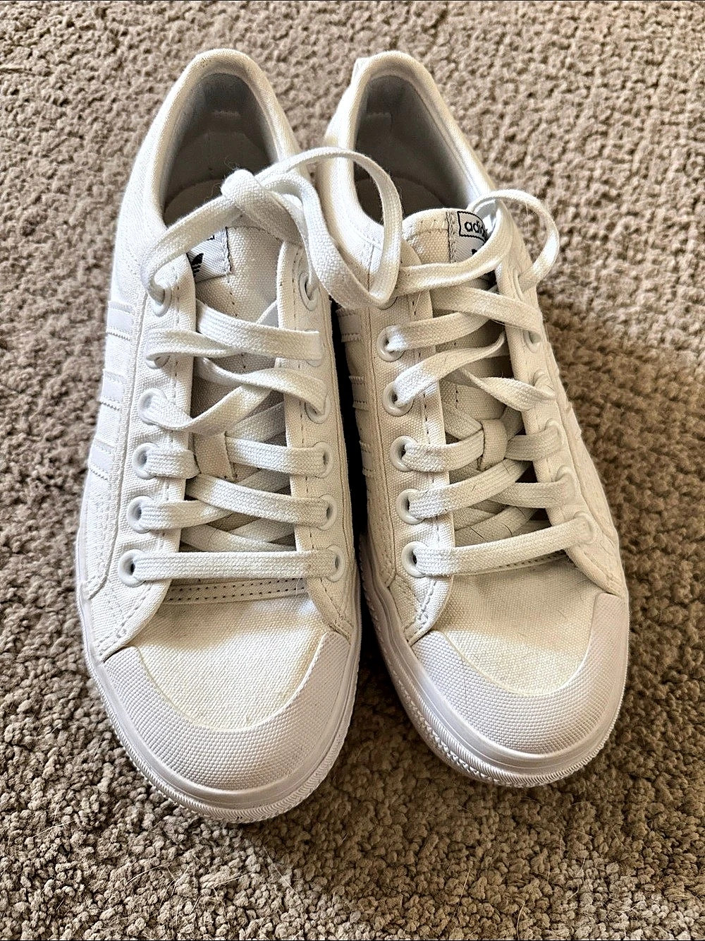 adidas Nizza Platform Triple White Sneakers White US 7.5